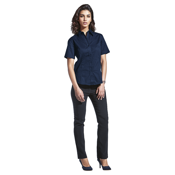 Barron Brushed Cotton Twill Blouse Short Sleeve Ladies