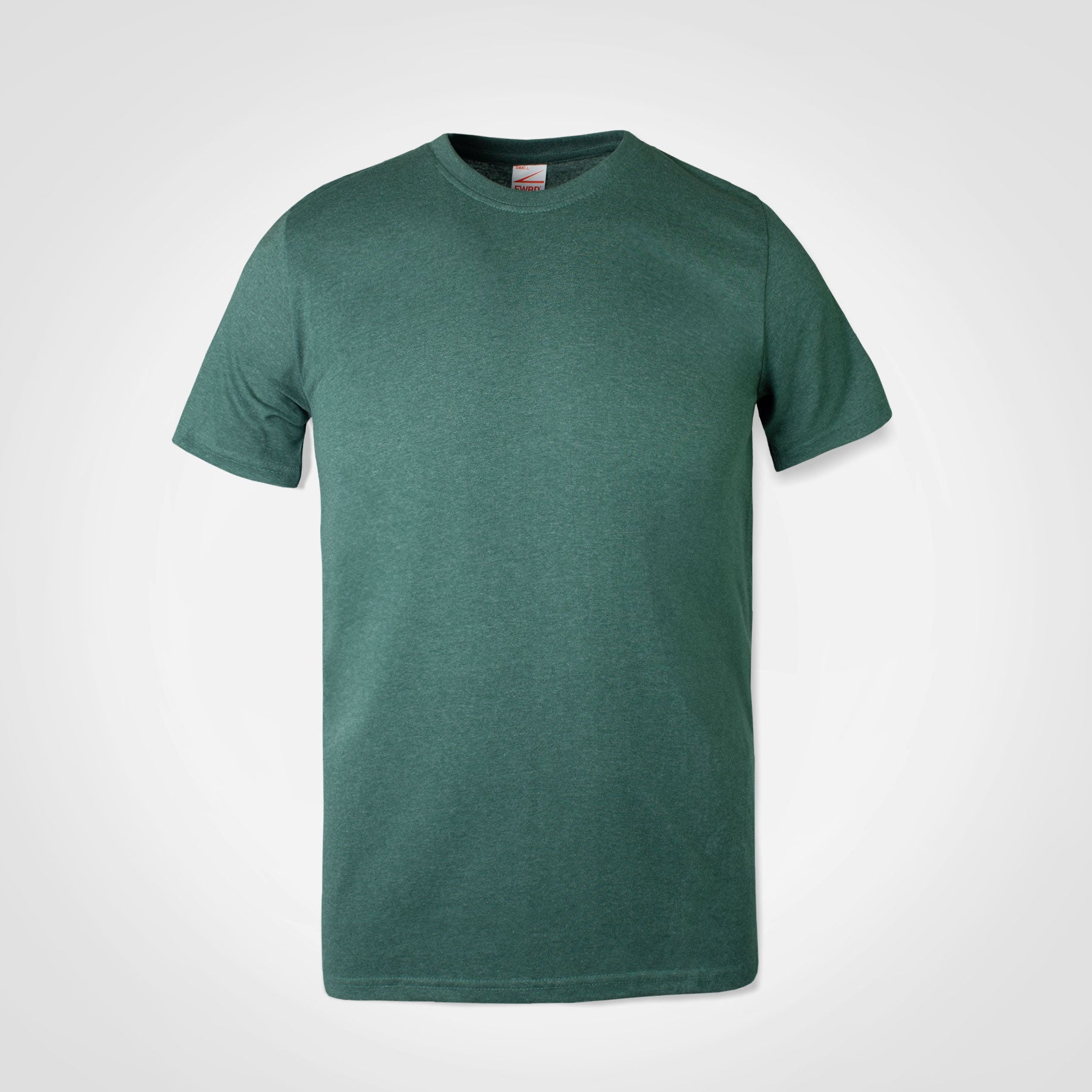 Dark green crew-neck short-sleeve T-shirt, pullover style.