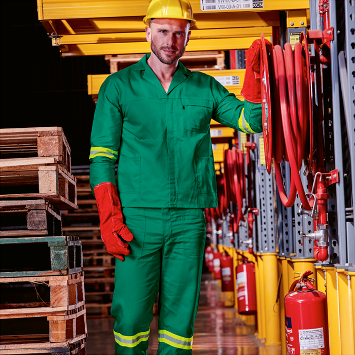 Barron Budget Poly Cotton Conti Suit with Reflective