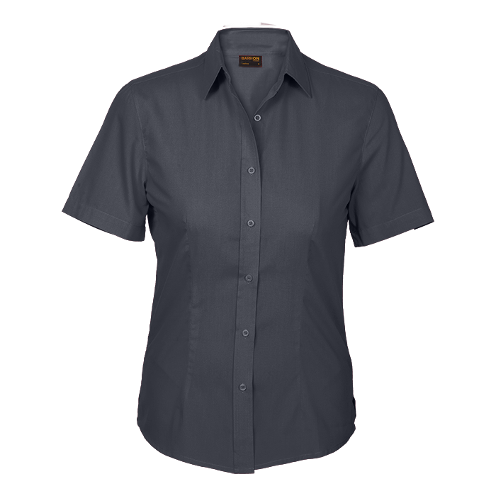 Barron Basic Poly Cotton Blouse Short Sleeve Ladies