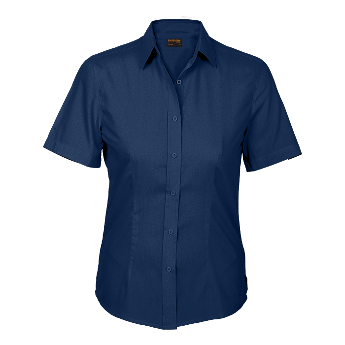 Barron Basic Poly Cotton Blouse Short Sleeve Ladies