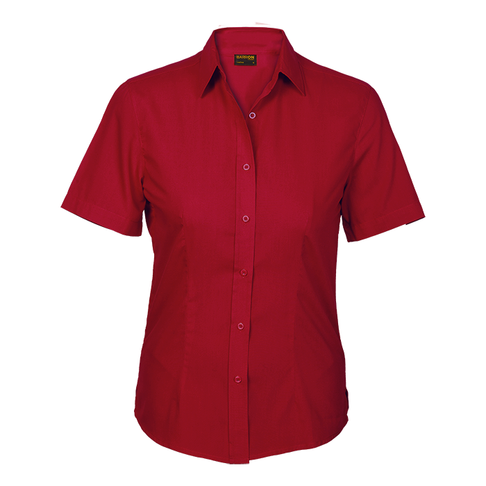 Barron Basic Poly Cotton Blouse Short Sleeve Ladies