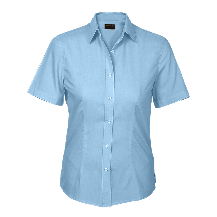 Barron Basic Poly Cotton Blouse Short Sleeve Ladies