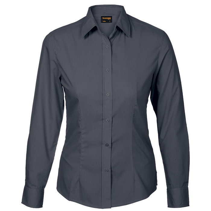 Barron Basic Poly Cotton Blouse Long Sleeve Ladies