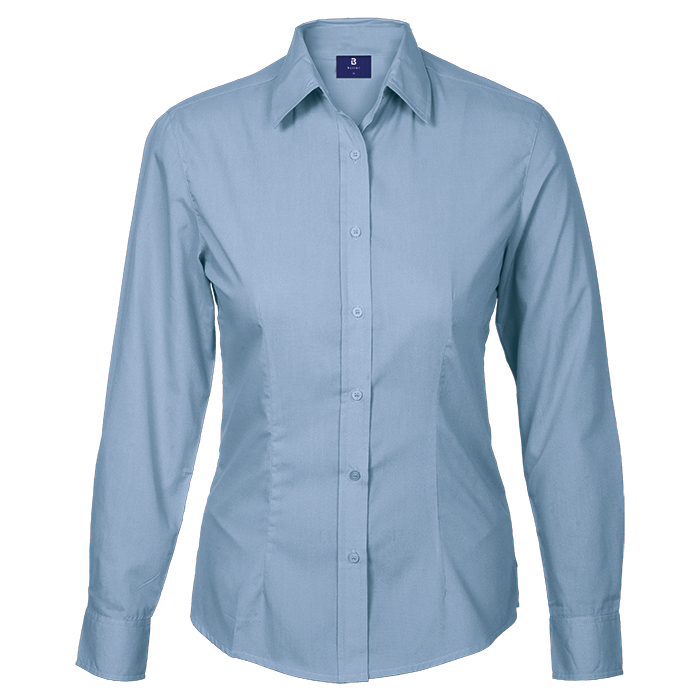 Barron Basic Poly Cotton Blouse Long Sleeve Ladies