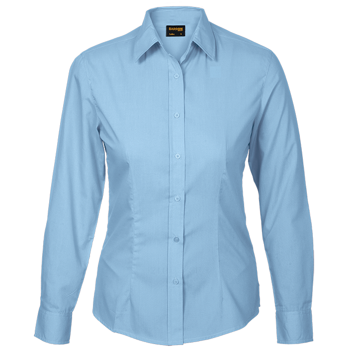 Barron Basic Poly Cotton Blouse Long Sleeve Ladies