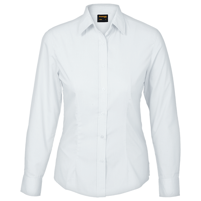 Barron Basic Poly Cotton Blouse Long Sleeve Ladies