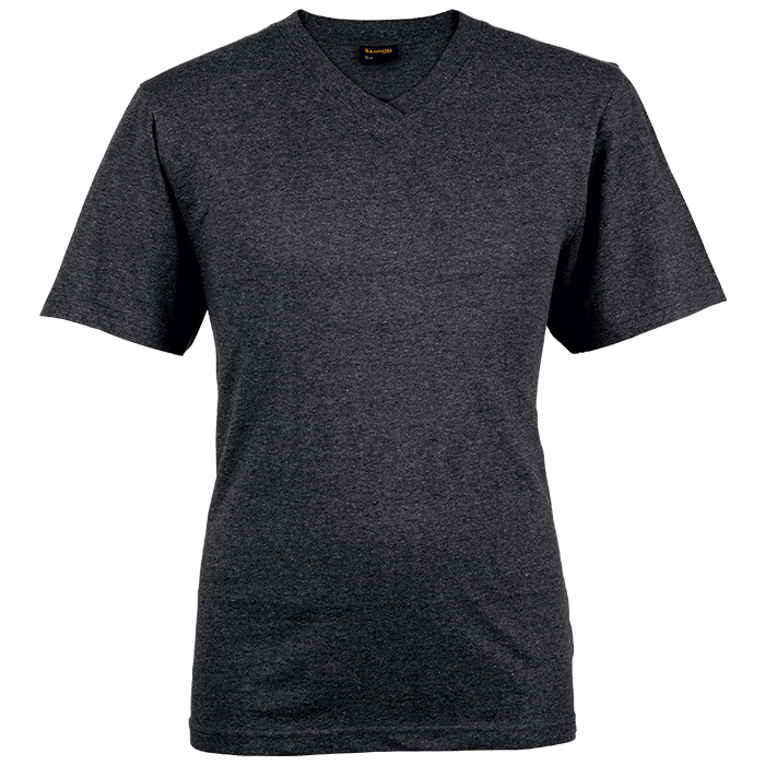 Charcoal heather V-neck t-shirt with short sleeves