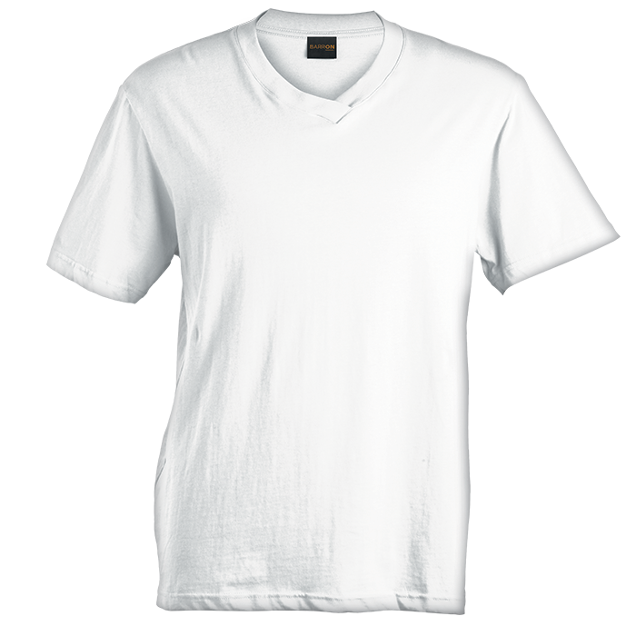 White V-neck t-shirt with short sleeves