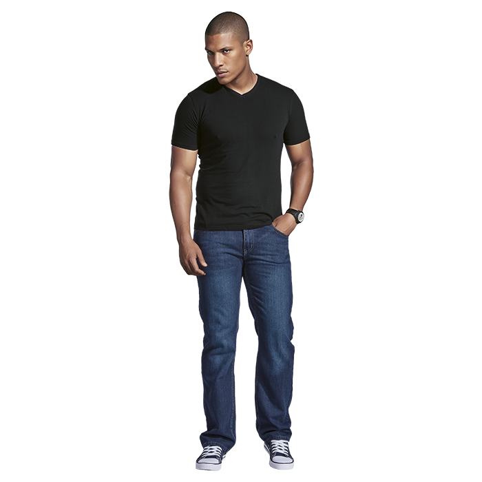 Barron slim-fit V-neck t-shirt, black, short sleeves