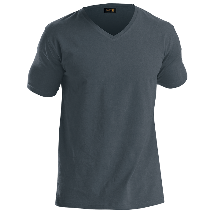 Barron slim-fit V-neck t-shirt, grey, V-neck and short sleeves