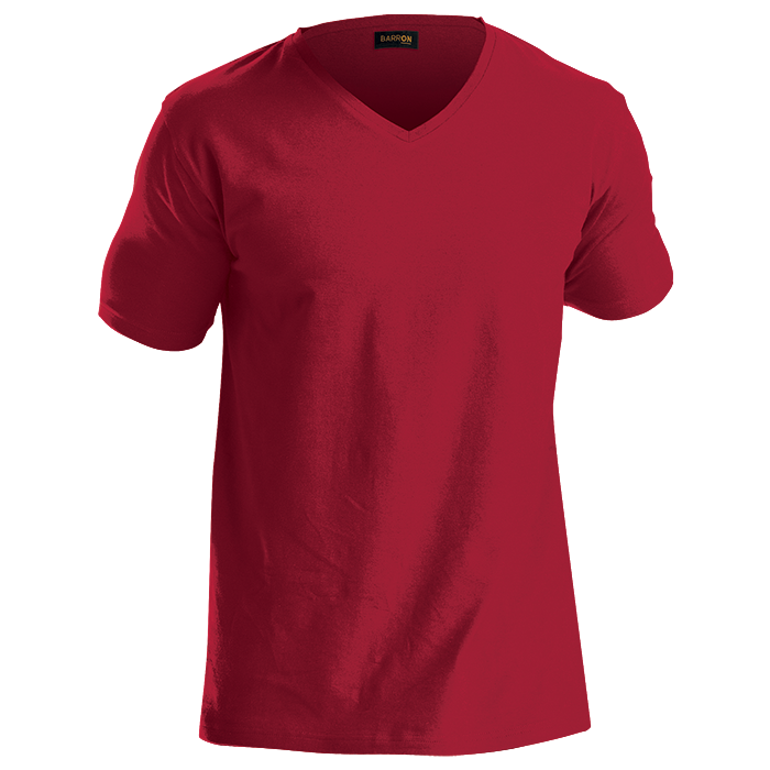 Barron slim-fit V-neck t-shirt, red, V-neck and short sleeves