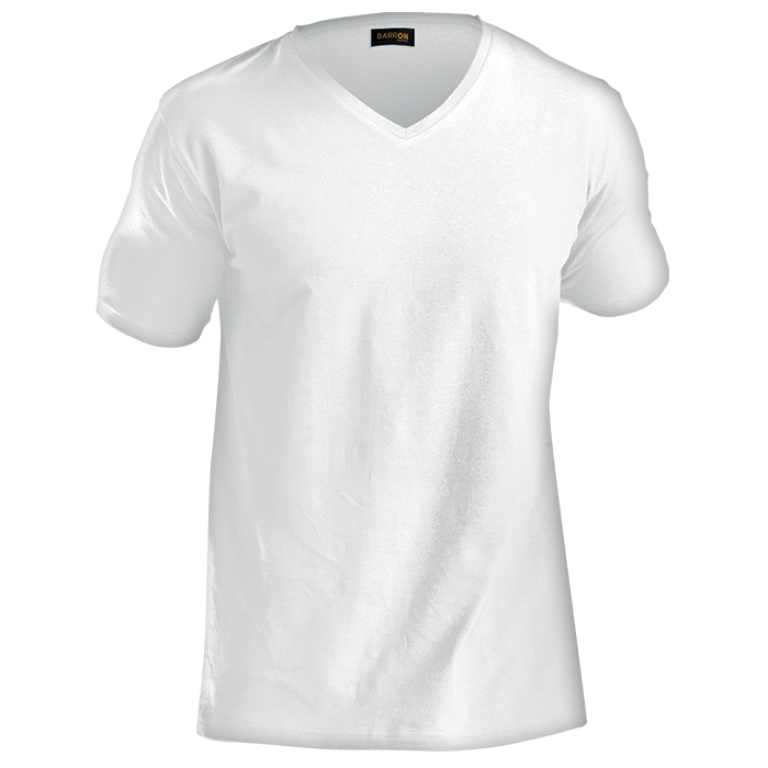 Barron slim-fit V-neck t-shirt, white, V-neck and short sleeves