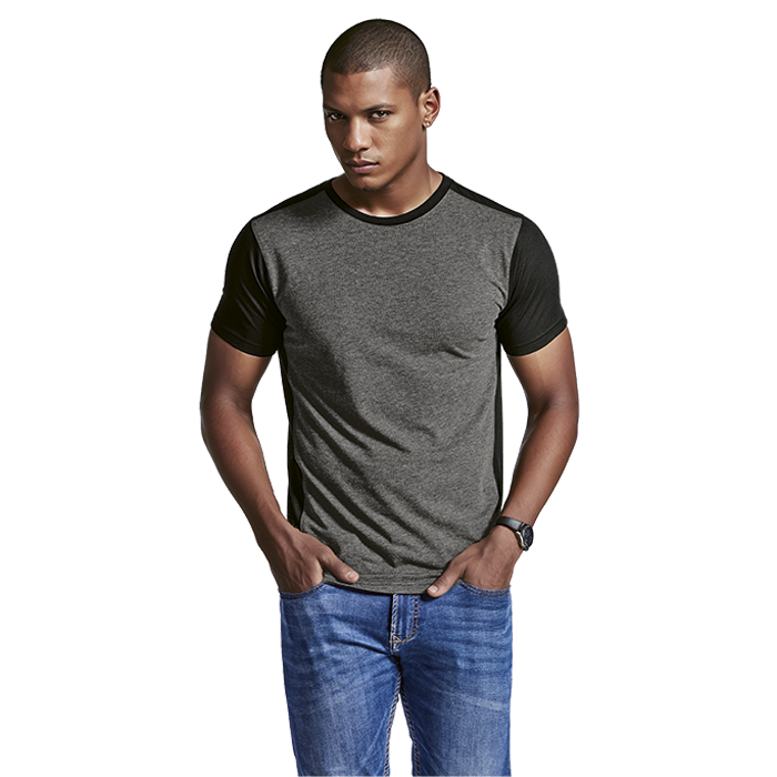 Ignite T-shirt in charcoal heather with crew neck and short sleeves