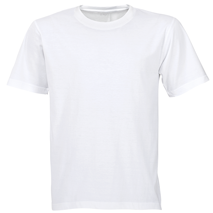 White cotton T-shirt with crew neck and short sleeves.