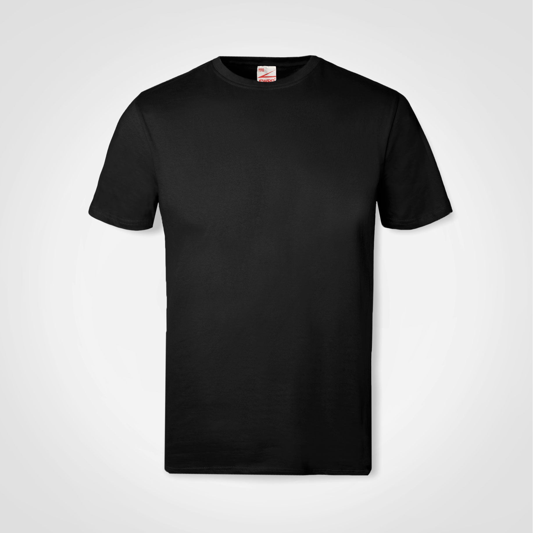 Kids crew-neck T-shirt in black, short sleeves, plain front