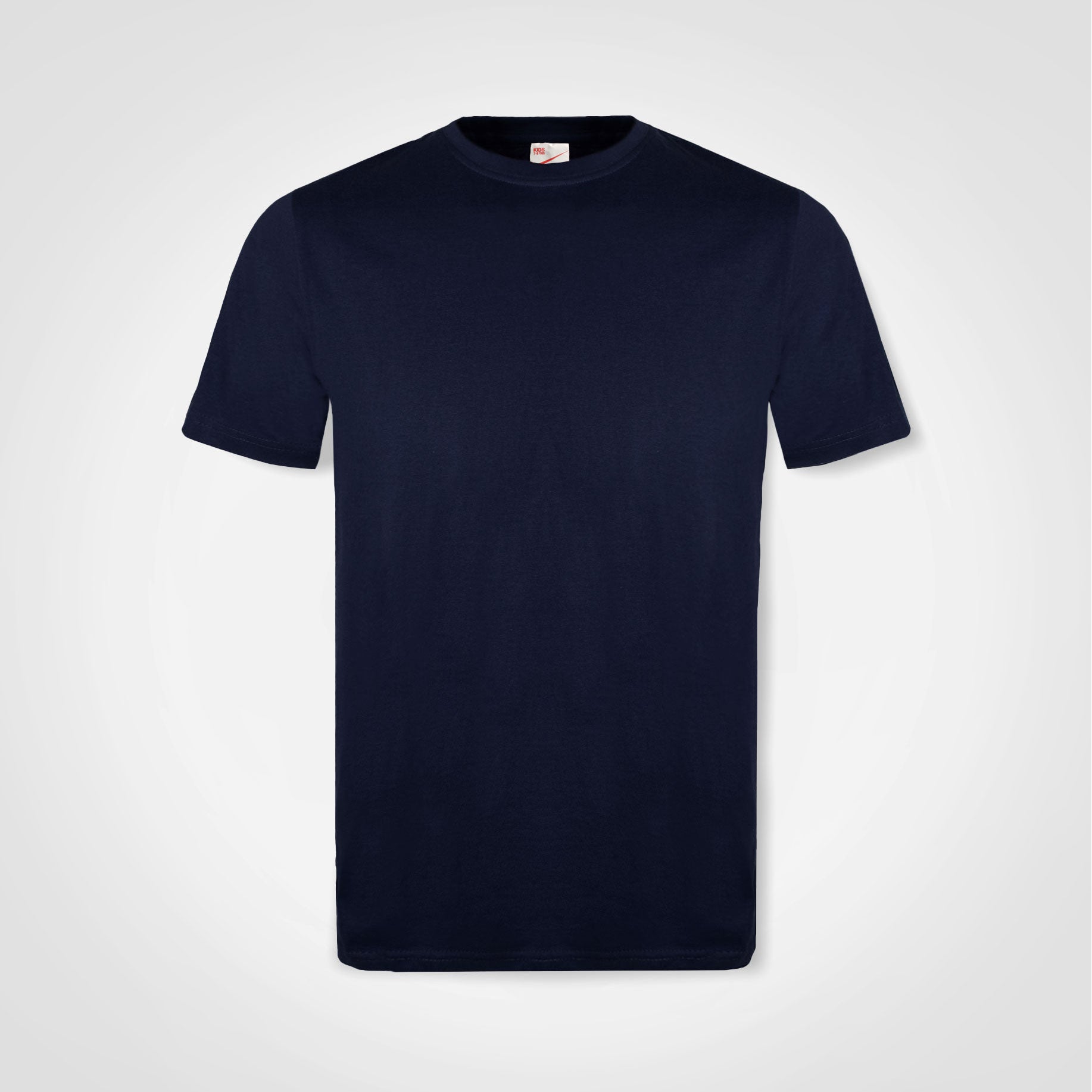 Kids crew-neck T-shirt in navy blue, short sleeves, plain front