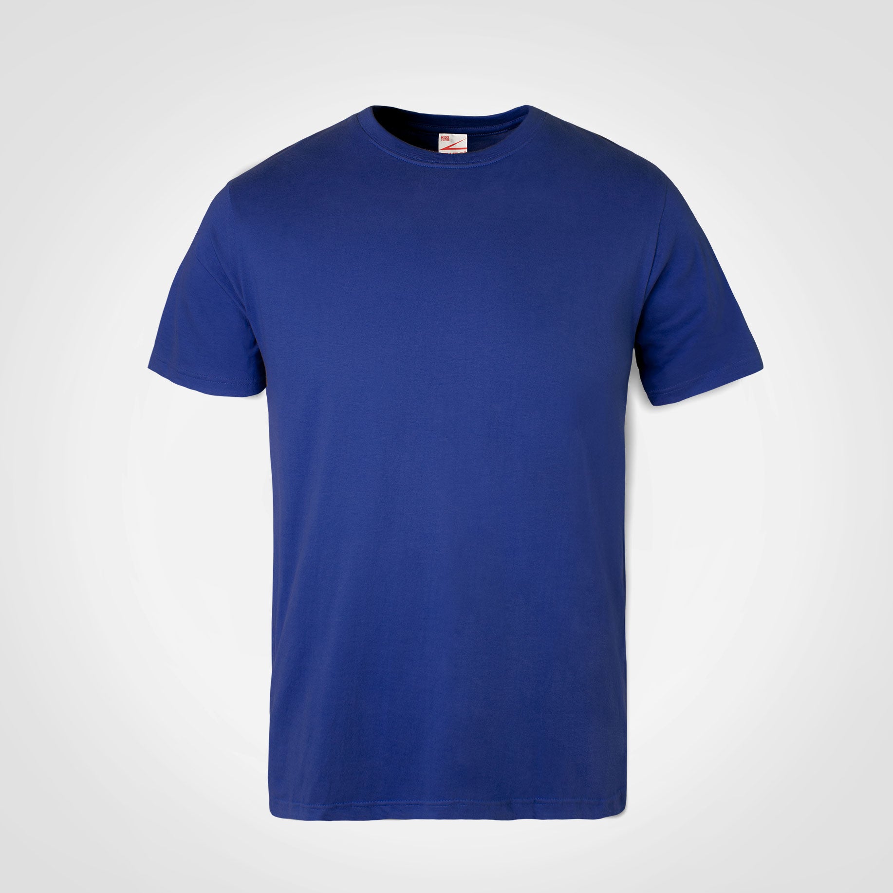 Kids crew-neck T-shirt in royal blue, short sleeves, plain front