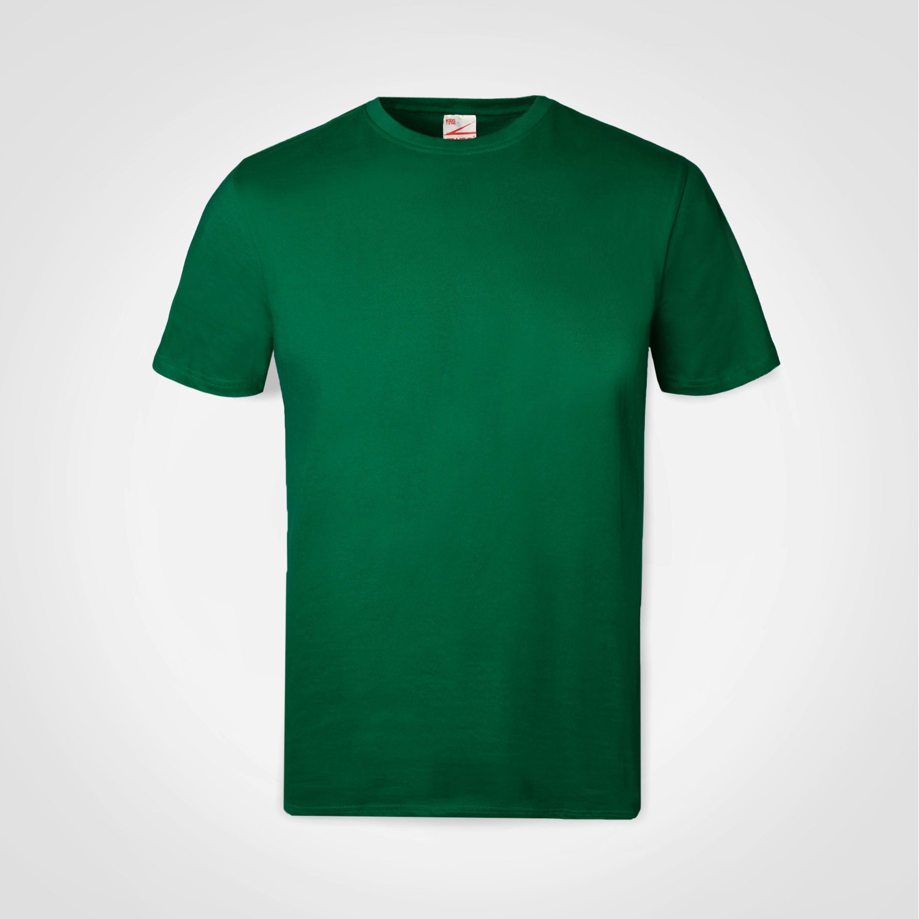 Kids crew-neck T-shirt in green, short sleeves, plain front