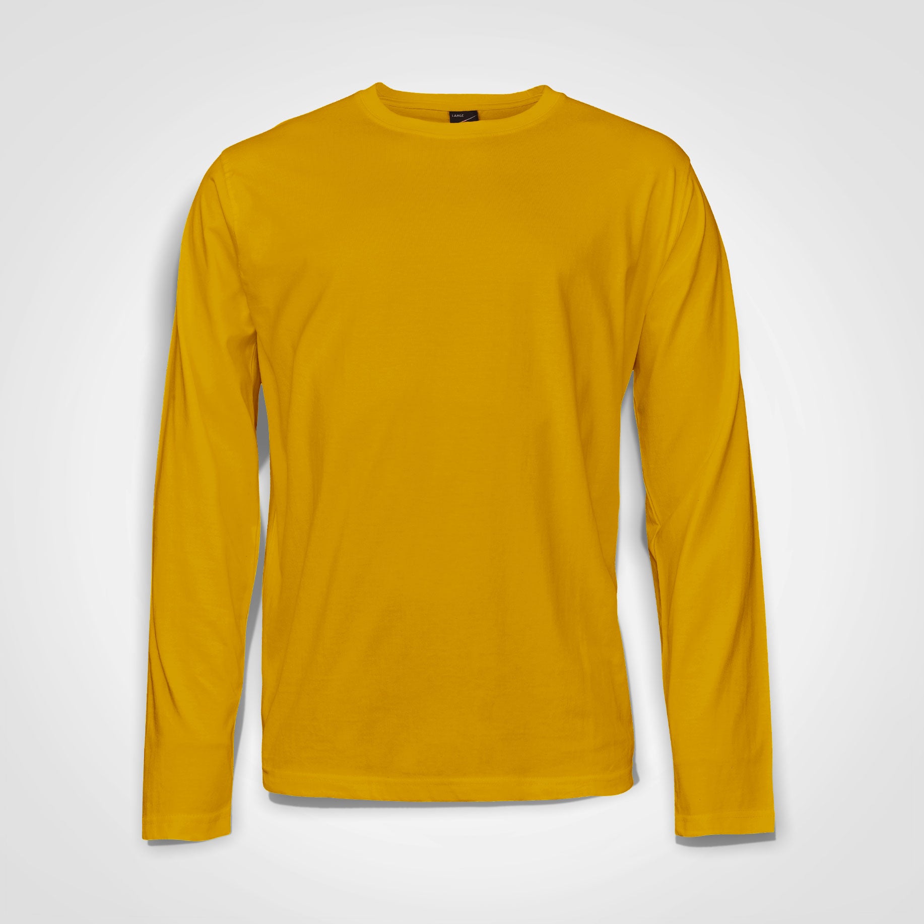 Long sleeve t-shirt, mustard yellow, crew neck, long sleeves