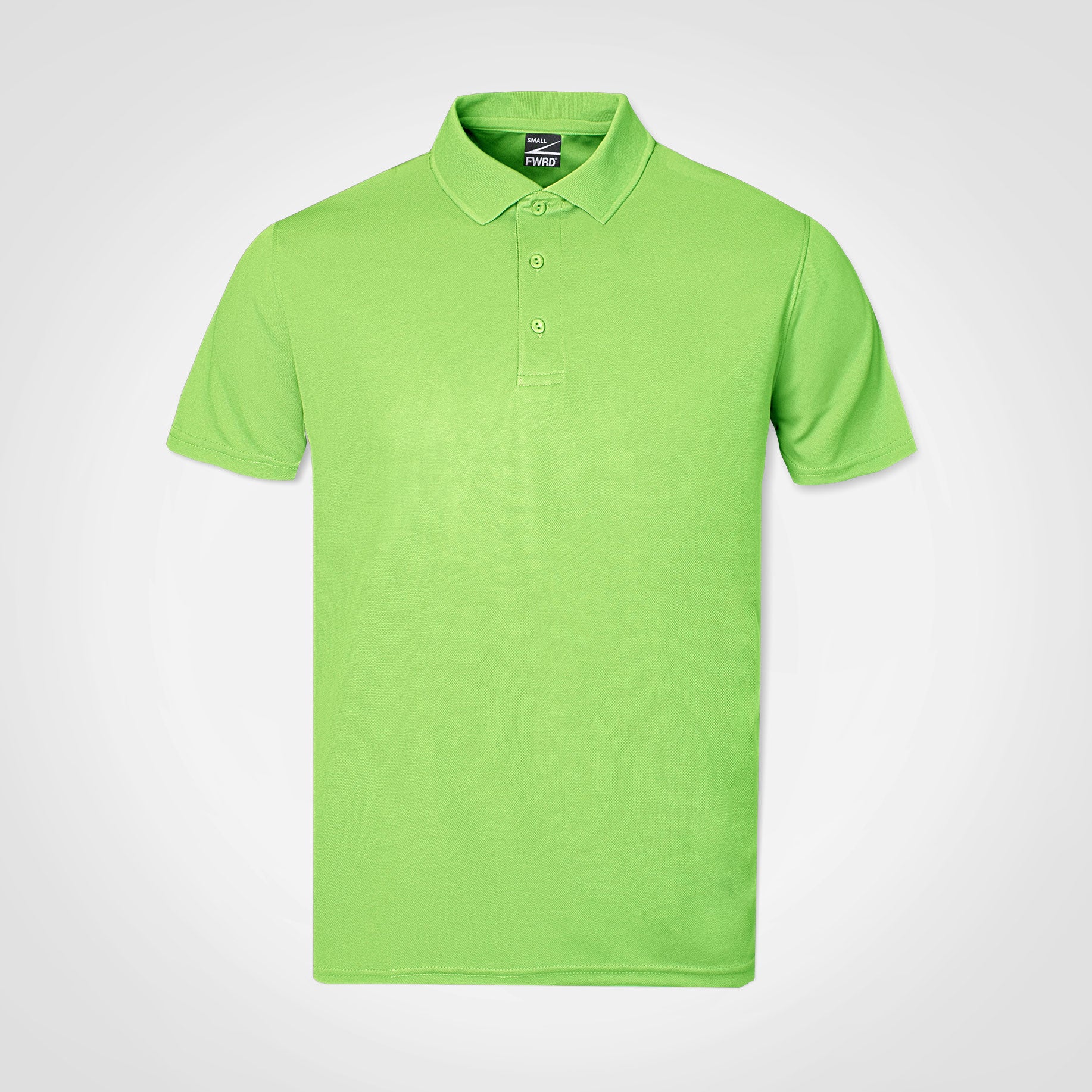 Men's lime green short-sleeve polo shirt with button placket