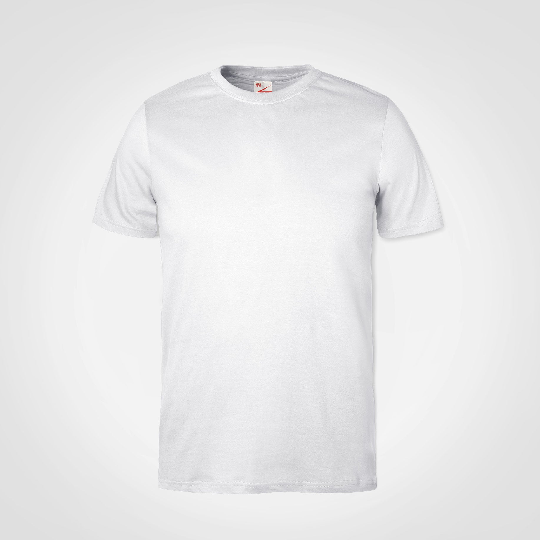 Kids promo t-shirt, short-sleeve crewneck in white