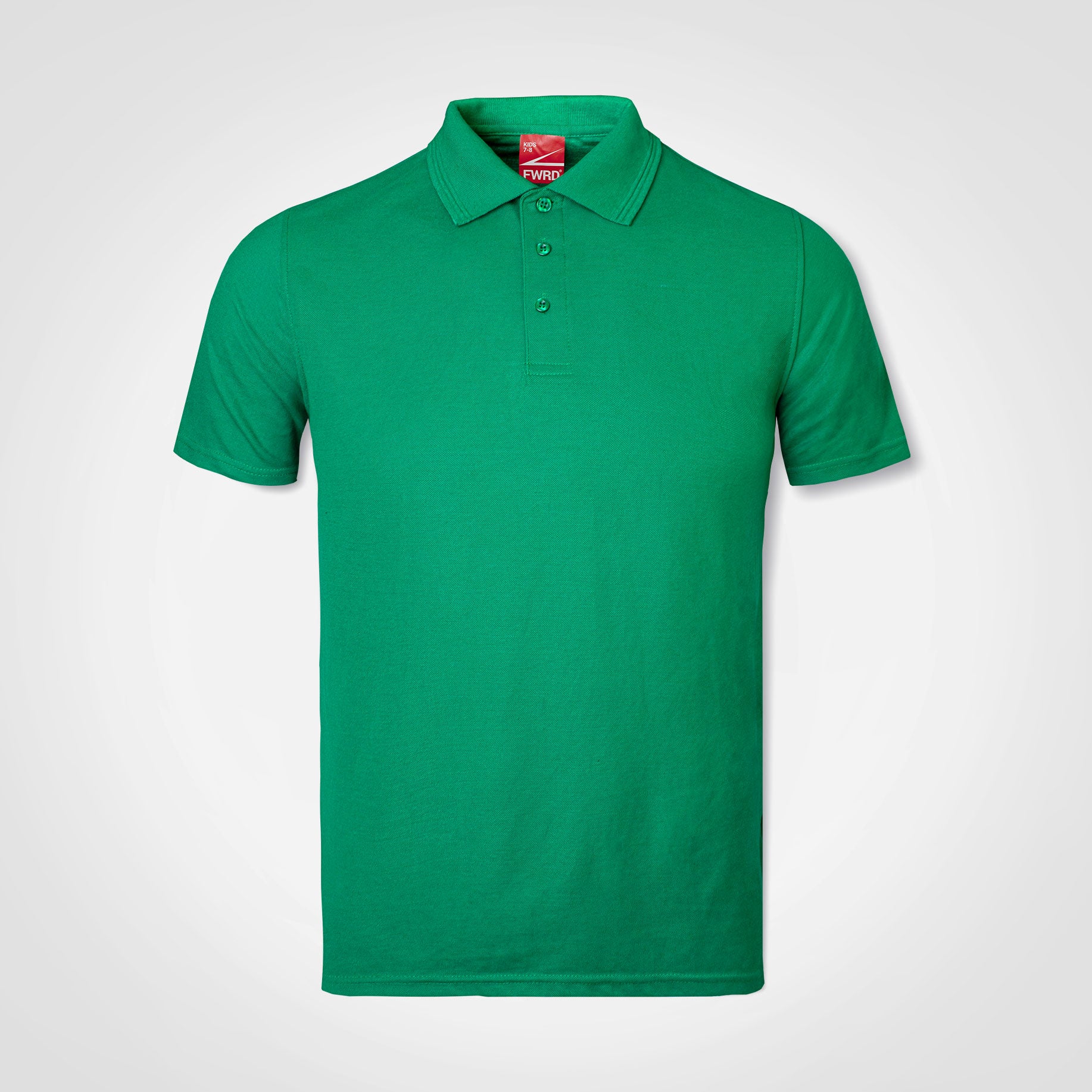 Kids green polo shirt with button placket and short sleeves
