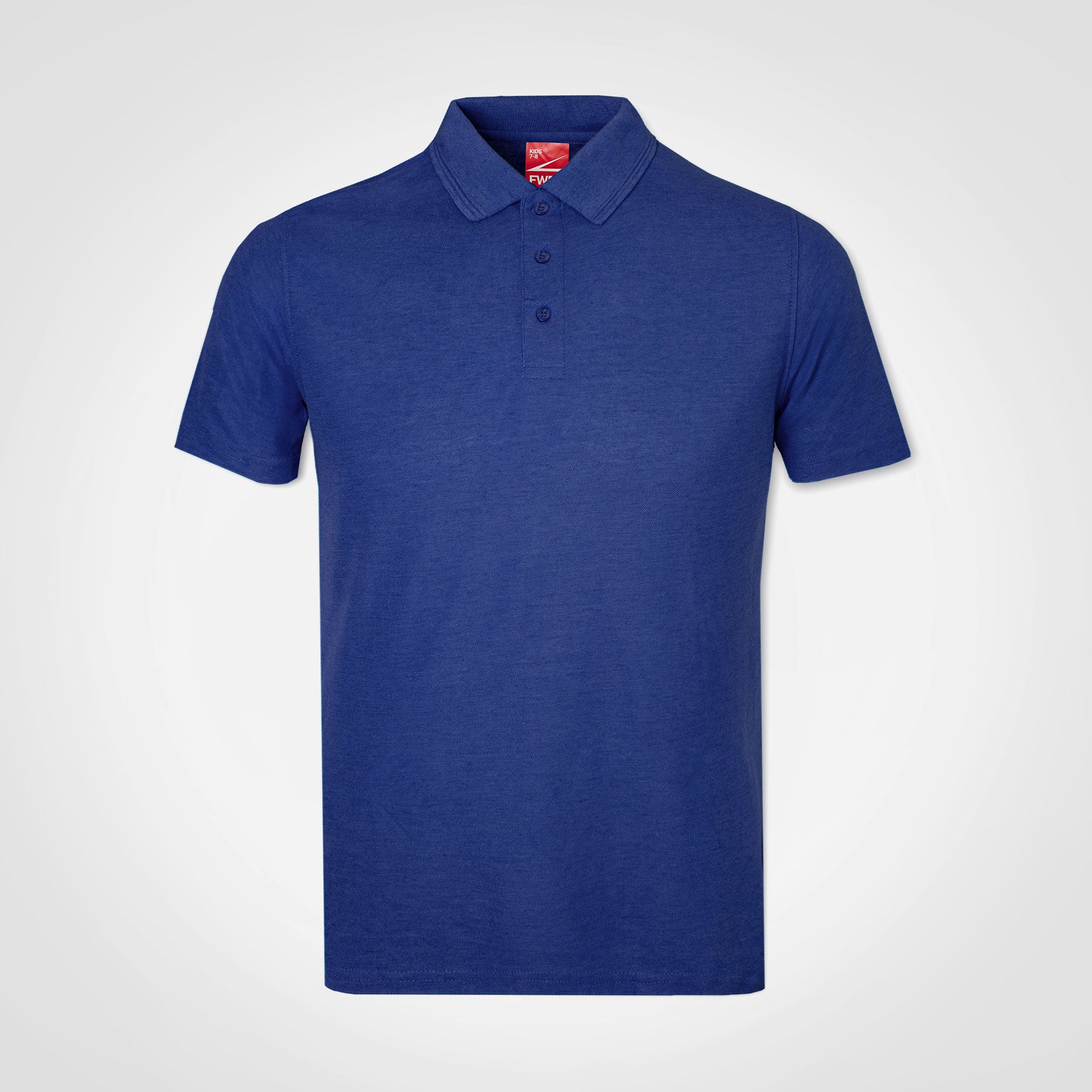 Kids polo shirt, navy blue, short sleeves, button placket, knit collar