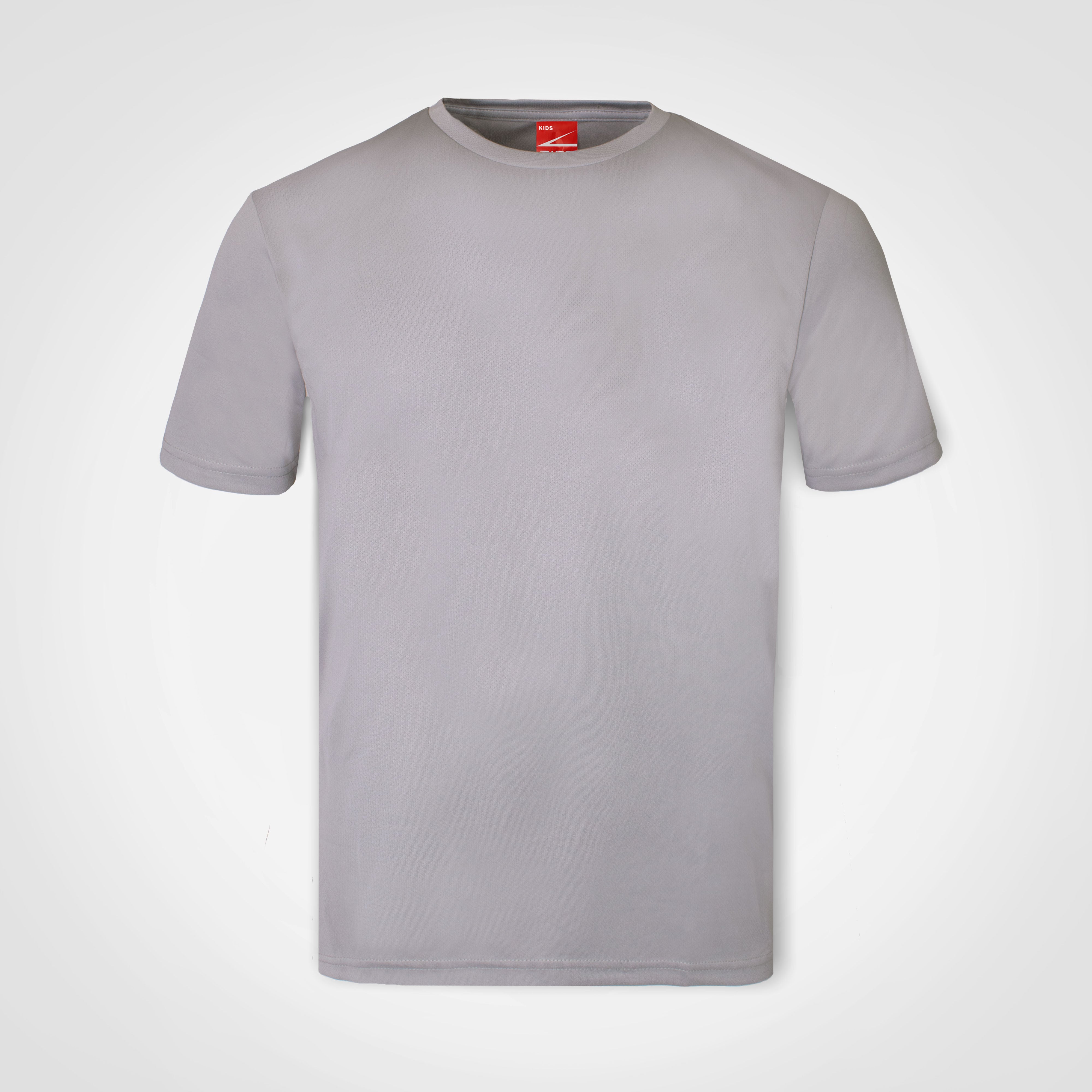 Kids' athletic T-shirt, slate gray, crew neck, short sleeves