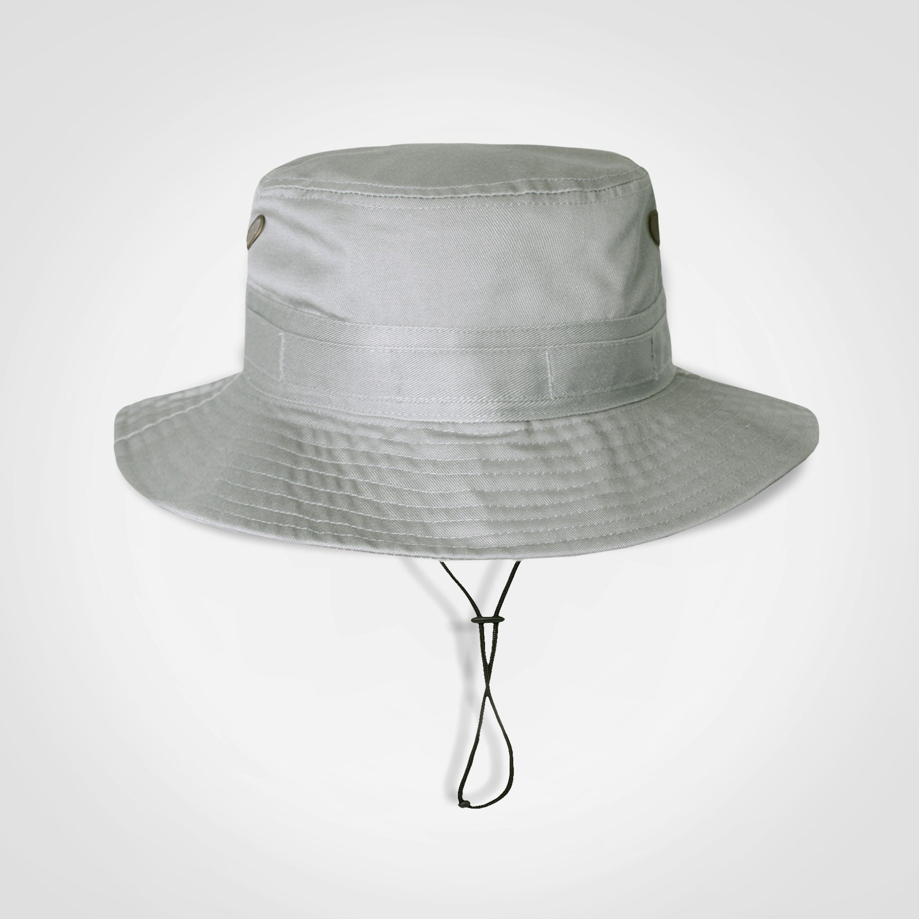 FWRD Ranger hat in light gray with wide brim and drawstring chin cord