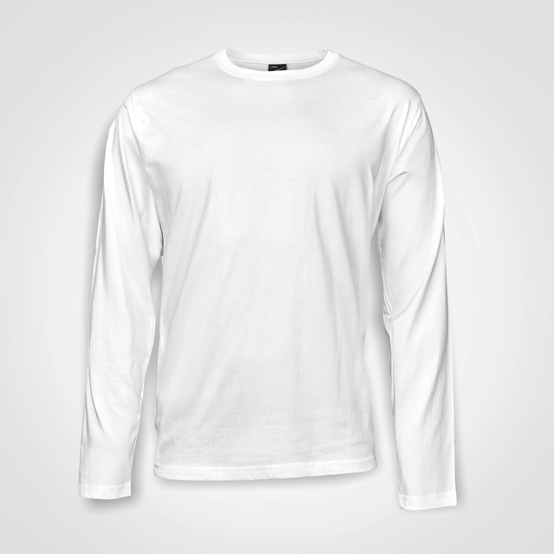 Long sleeve t-shirt, white, crew neck, long sleeves