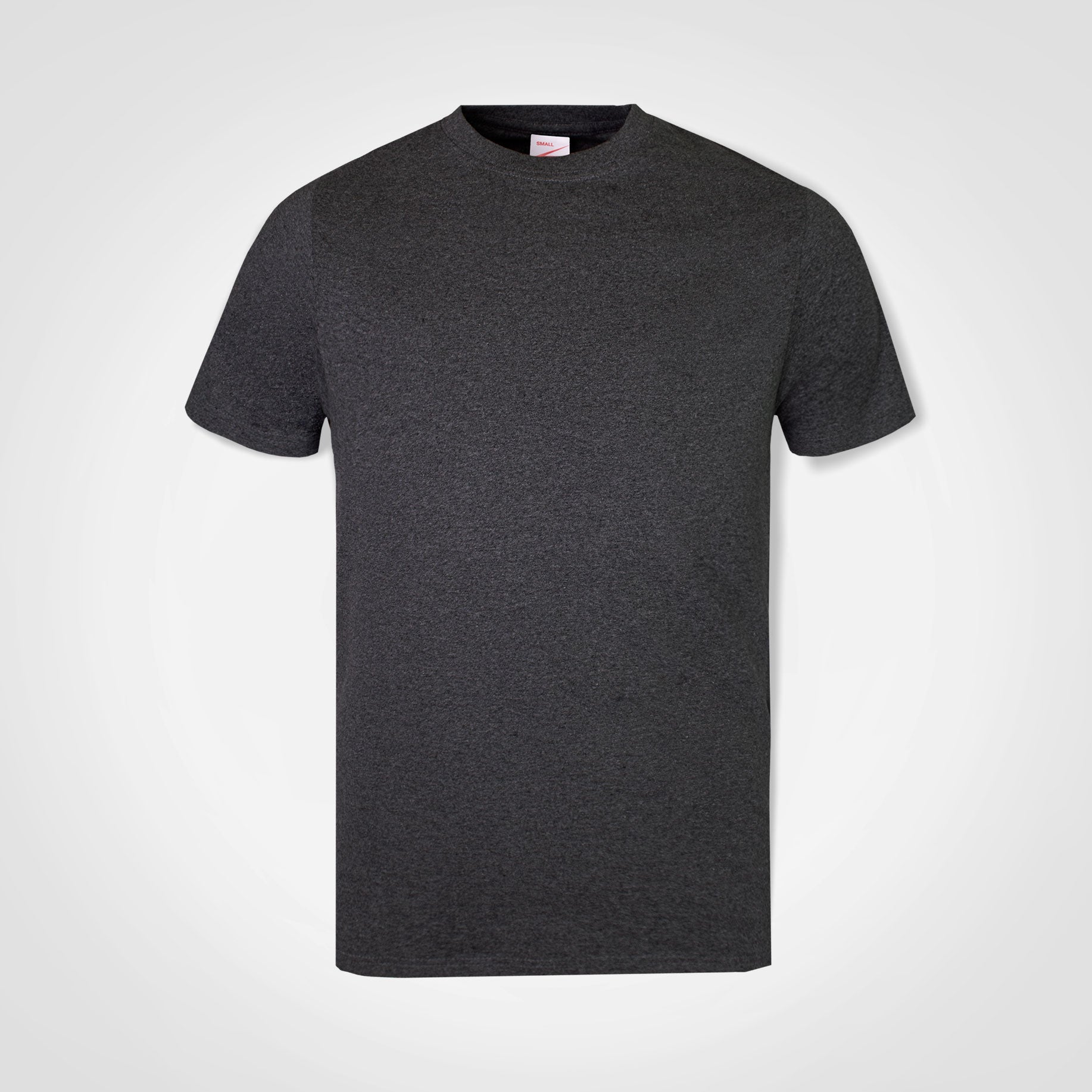 Crew-neck T-shirt, charcoal gray, short sleeves
