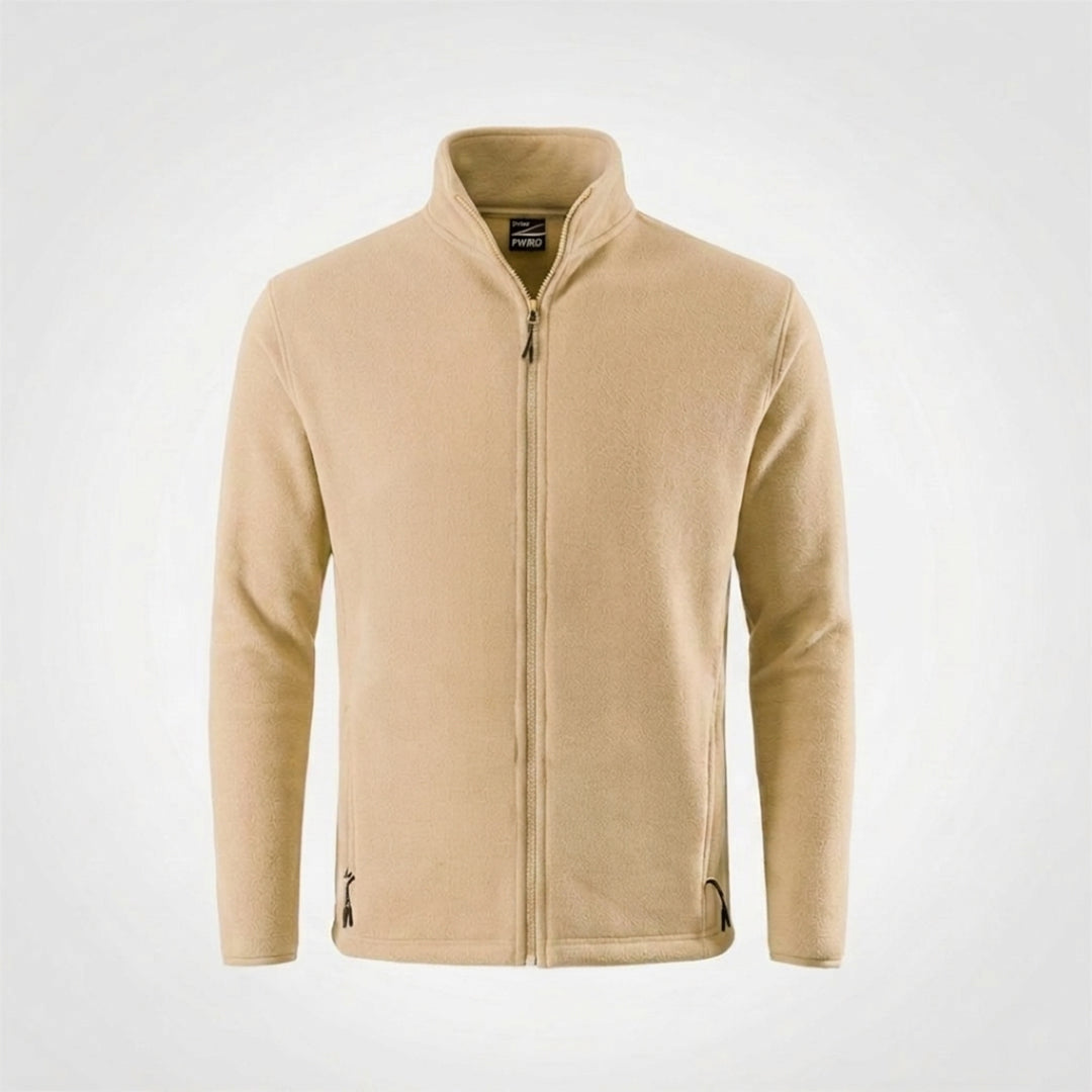 Stone microfleece zip jacket with stand collar and zip hand pockets
